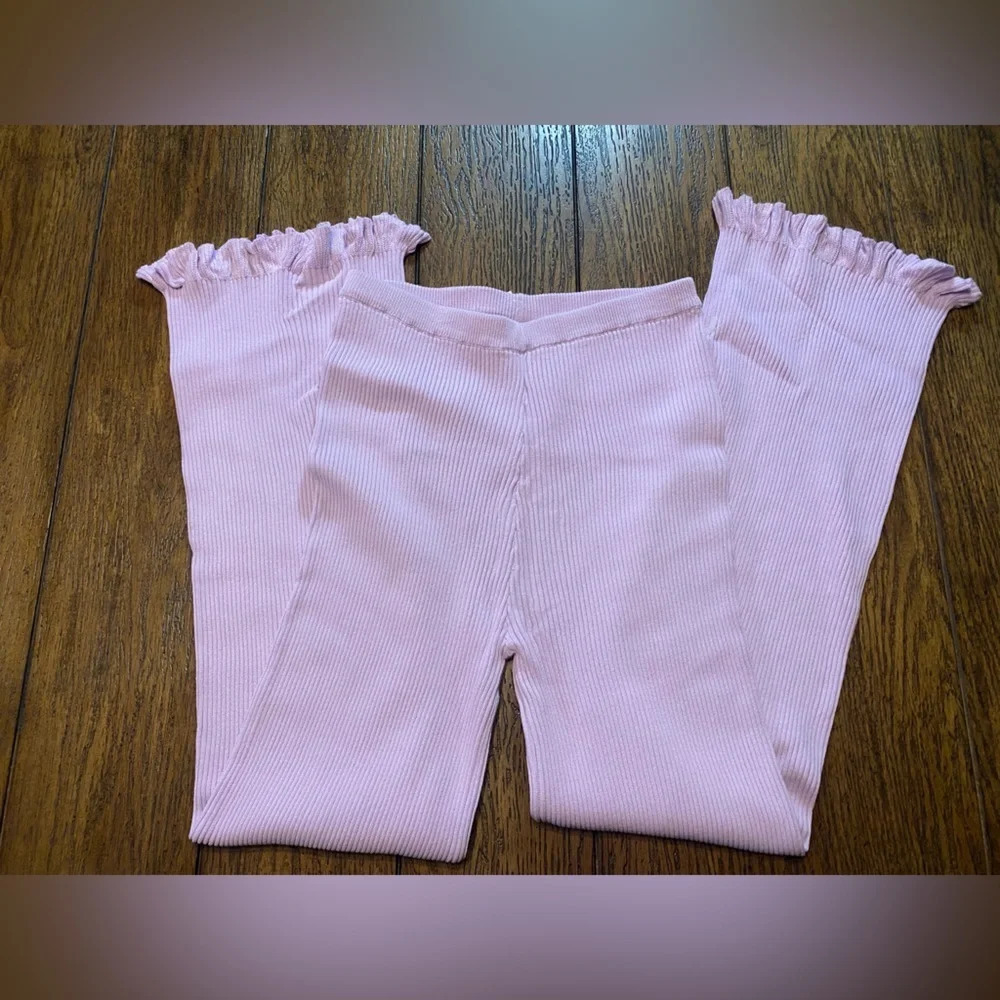 Find Me Now Ribbed Lavender LettuceHem Pants Size M B9